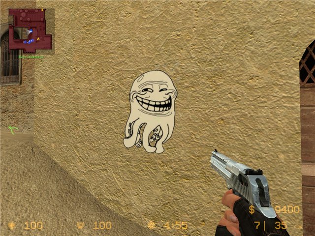 Trollface осьминог(прикольный спрей)